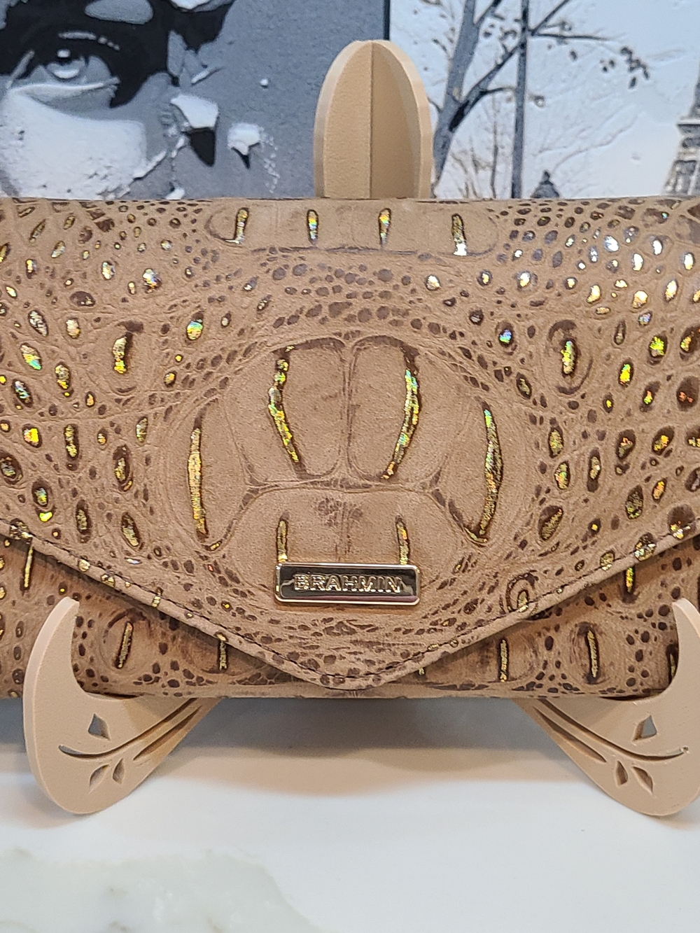 Brahmin NWT Veronica Gold Mini Melbourne Wallet Trifold - Picture 3 of 15